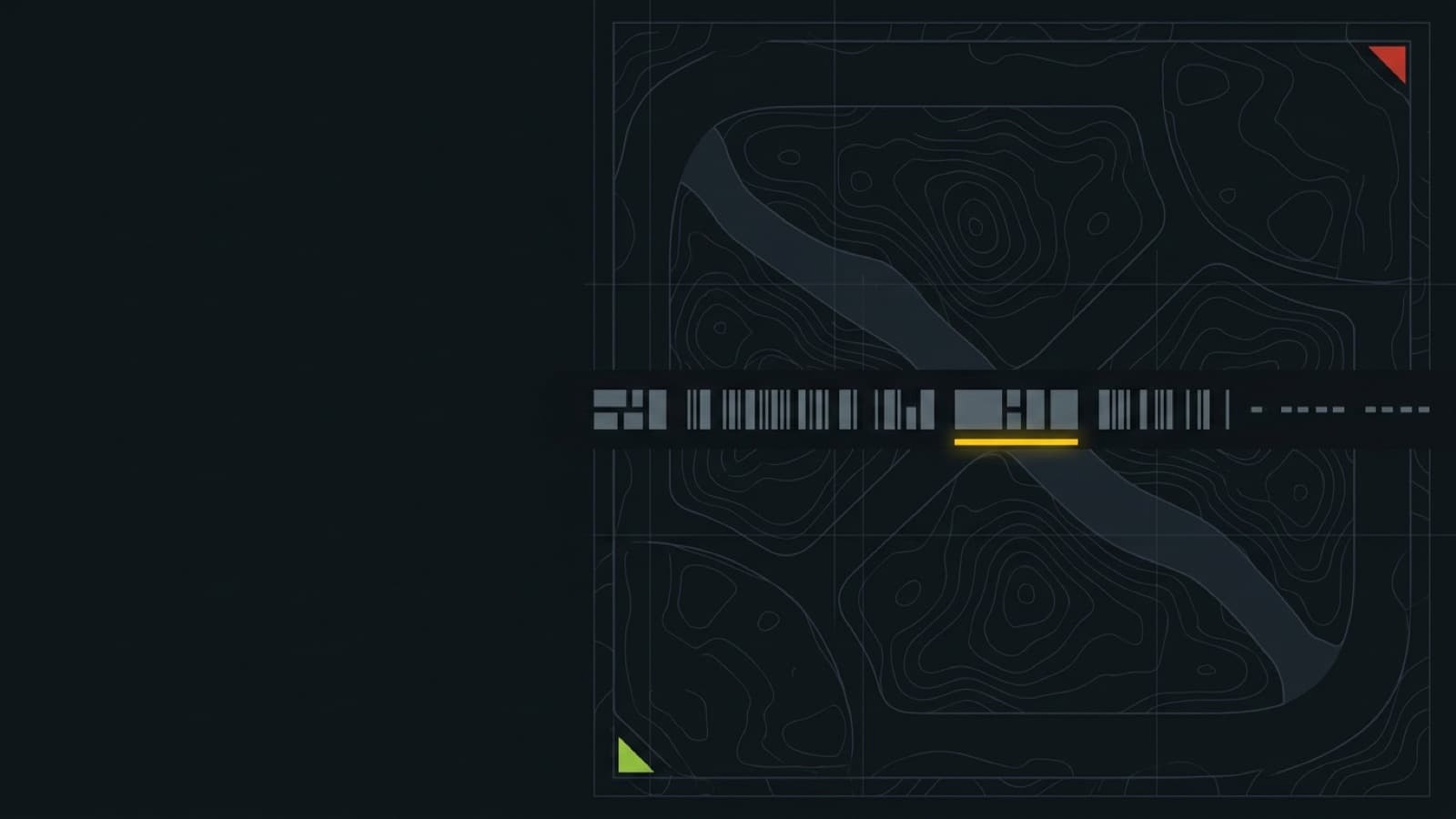 A band of glyph blocks with one segment underlined in yellow